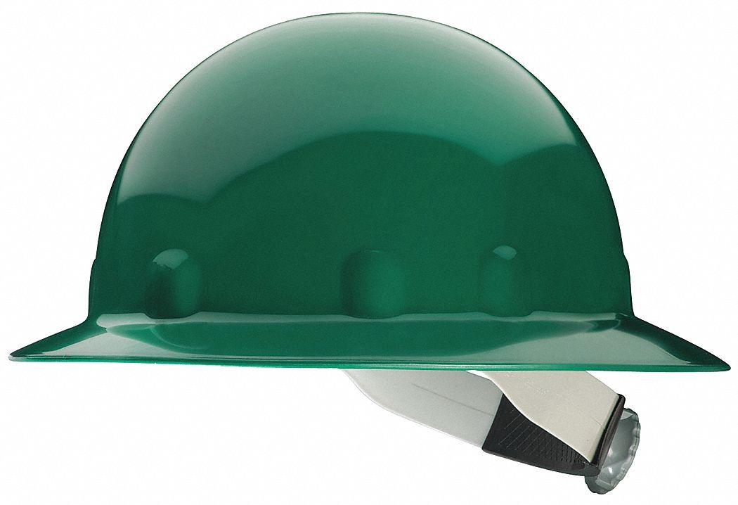 Hard Hat, Full Brim, E/G/C, Ratchet, Green