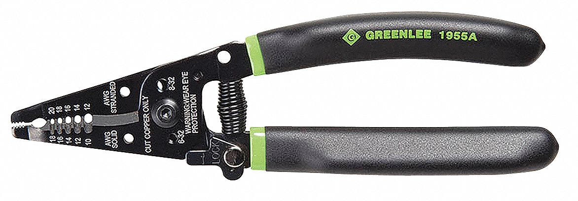 Wire Stripper/Cutter, 10-18 AWG, 7-1/4 L