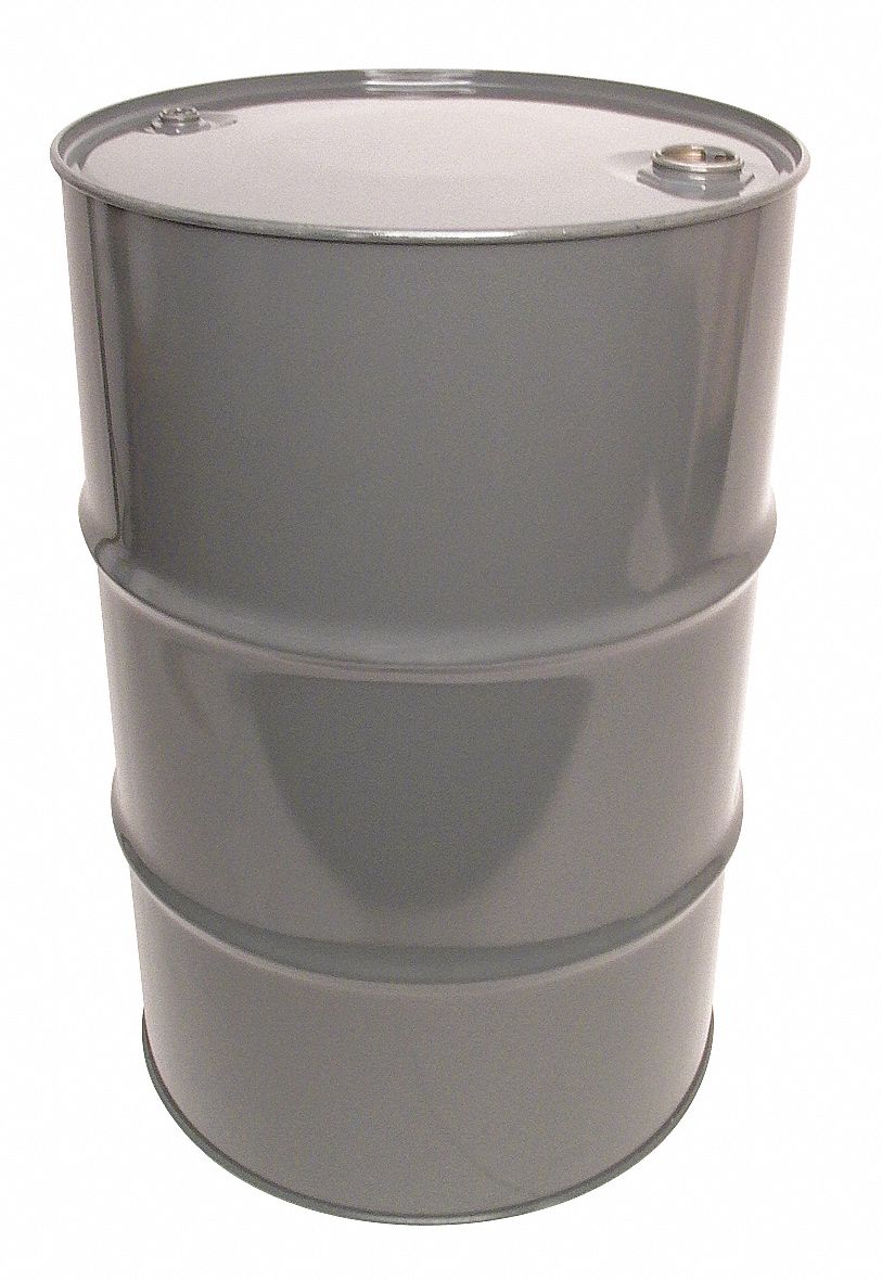 Steel Drum, Closed Head, 55 Gal, Gray