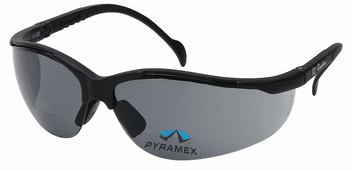 Safety Reader Glasses, 2.5 Diopter, Gray