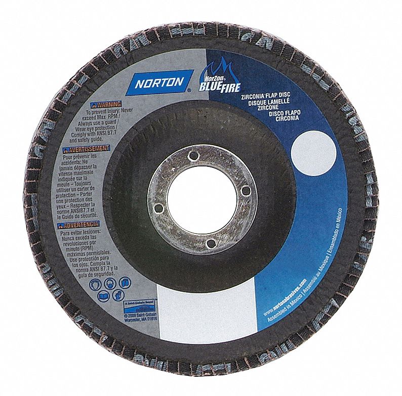 Flap Disc, 4 1/2 In X, 80 Grit, 7/8, TY29