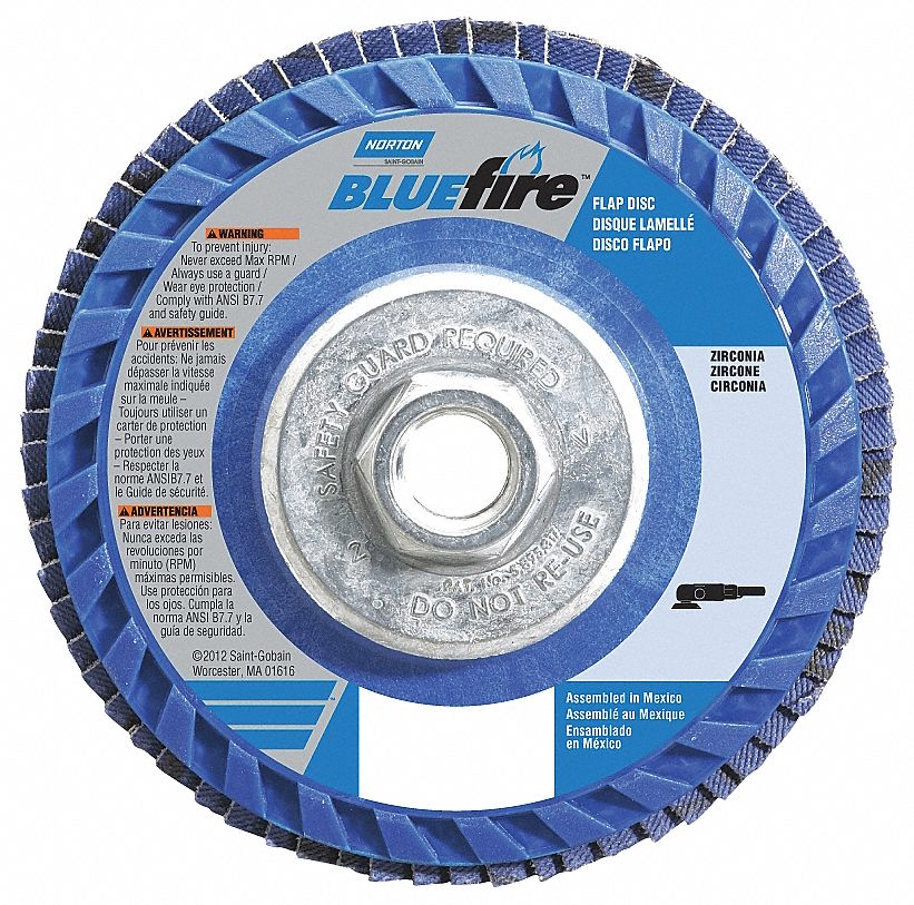 Flap Disc, 4 1/2 In X, 60 Grit, 5/8-11, TY27