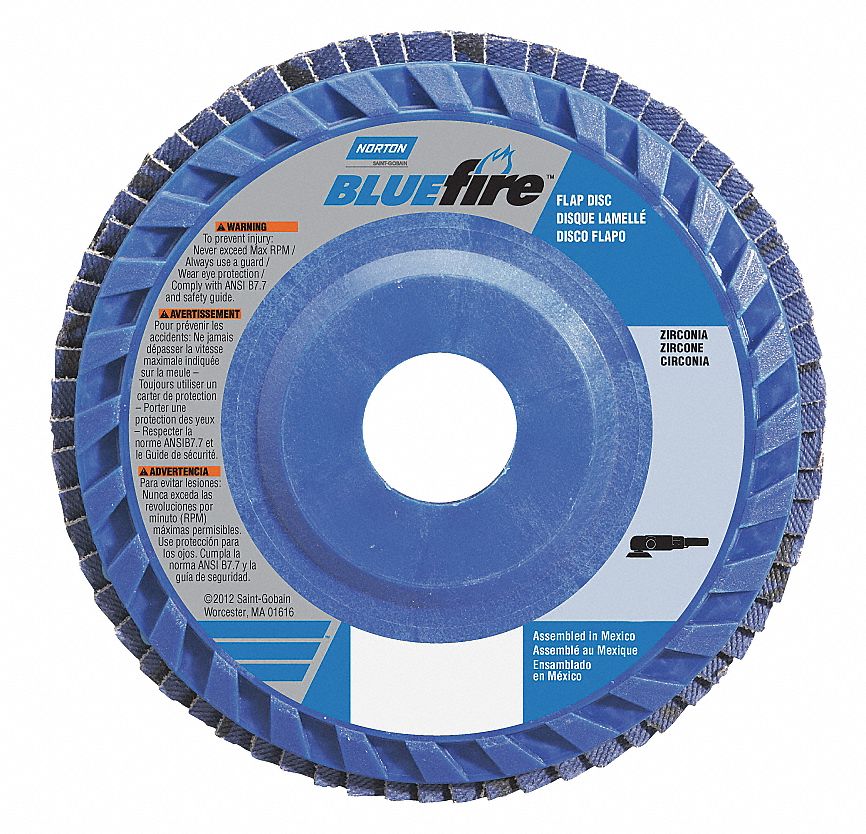 Flap Disc, 7 In X, 60 Grit, 7/8, TY27