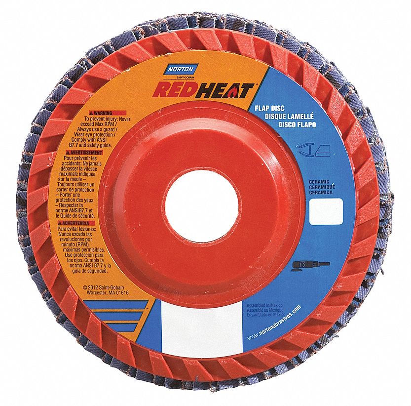 Flap Disc, 4 In X, 60 Grit, 5/8, TY27