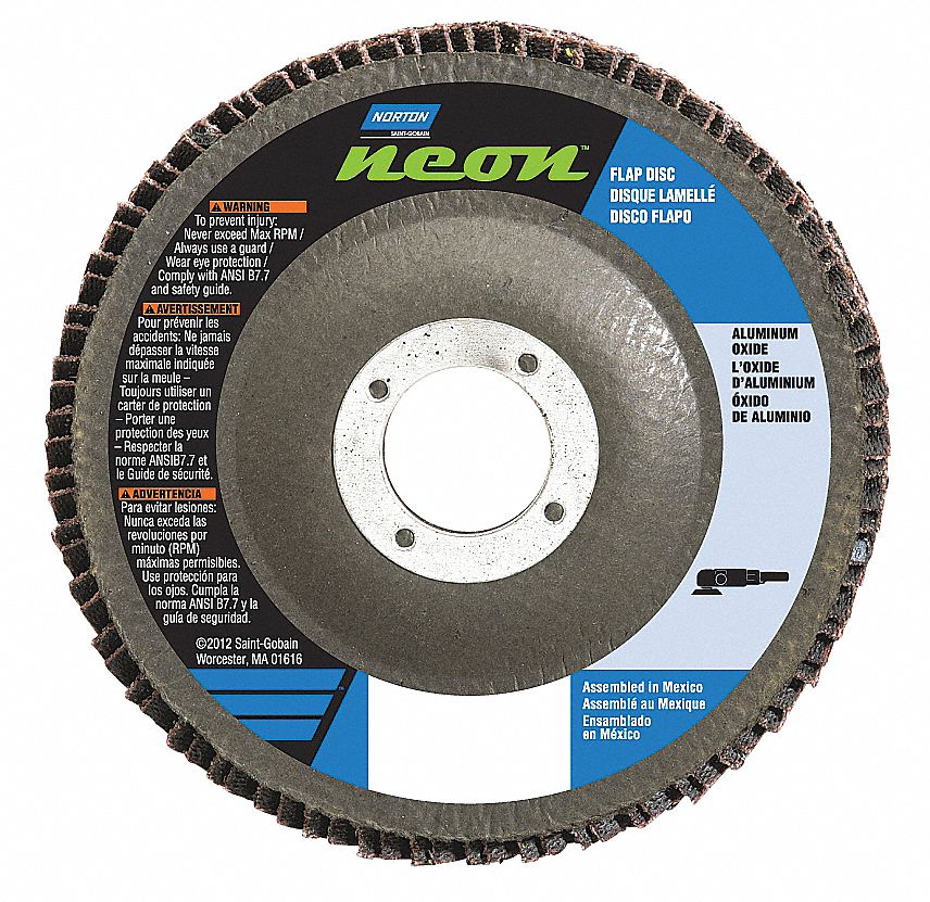 Flap Disc, 4 1/2 In X, 60 Grit, 5/8-11, TY29