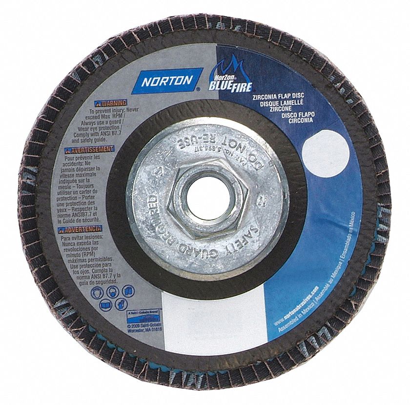 Flap Disc, 4 1/2 In X, 40 Grit, 5/8-11, TY29