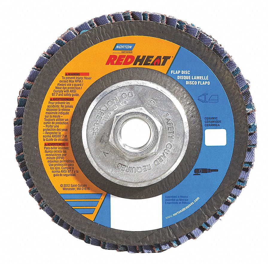 Flap Disc, 4 1/2 In X, 40 Grit, 5/8-11, TY29