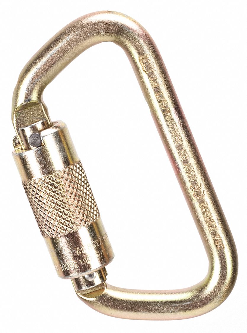 Carabiner, Steel, 4-3/16 In. L, Auto-Lock