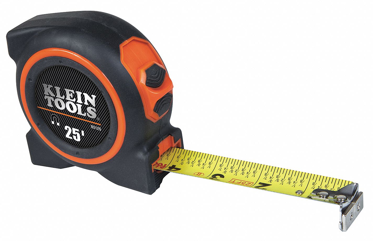 Measuring Tape, 1 In x 25 ft, Black/Orange