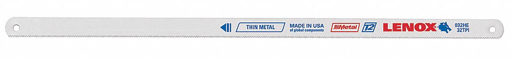Hack Saw Blade, Bi-Metal, 10x1/2 In, 32 TPI