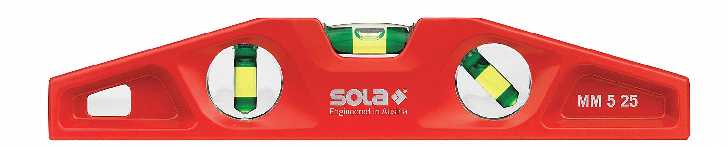 Torpedo Level, Alum, 10 In, Magnetic, Red