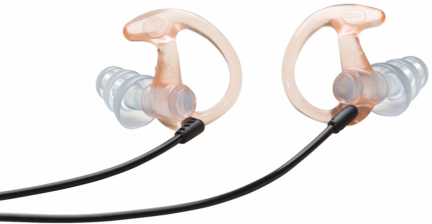 Full Block Ear Plugs, Clear/Blk, 26dB, M, PR