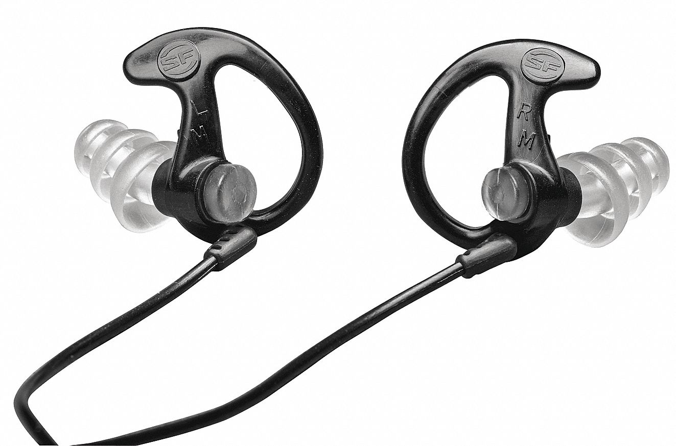 Full Block Ear Plugs, Blk/Blk, 26dB, M, PR
