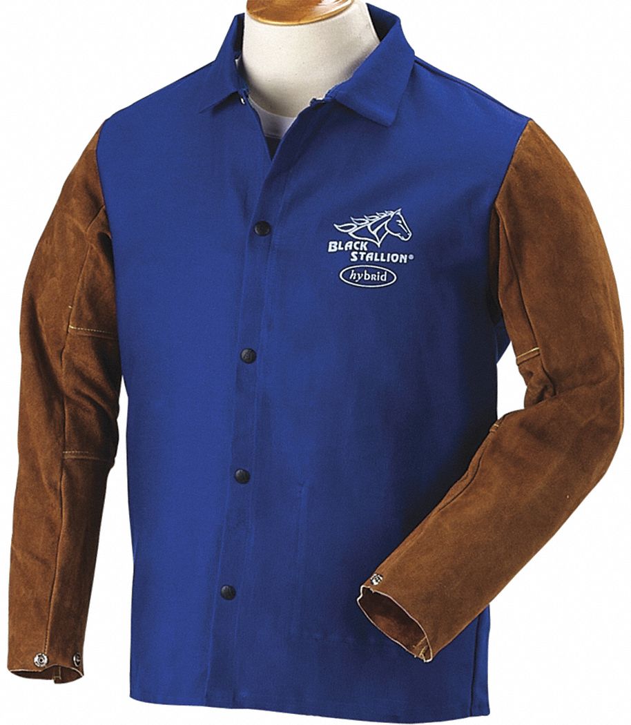 Welding Jacket, FR, Cow Split, Navy, M