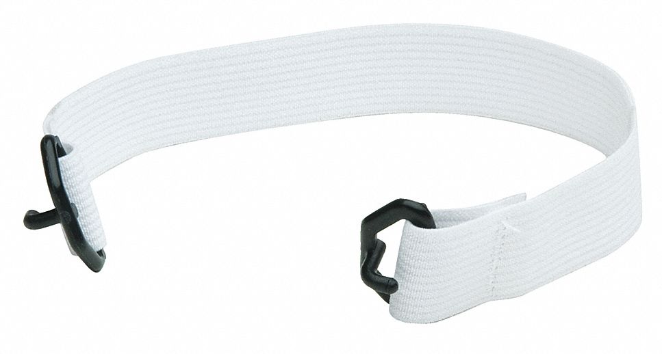 Chin Strap 2 pt., Elastic, White