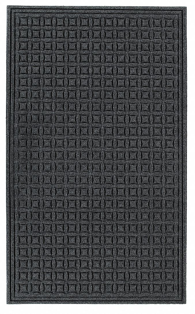 Entry Mat, PET Polyester, Black, 3x5ft