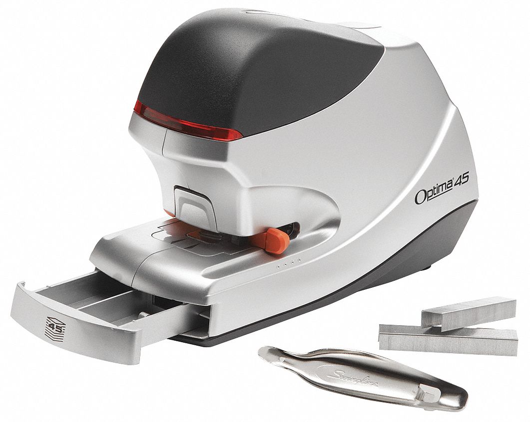 Electric Stapler, 1/4 to 1-1/2 In., Silver