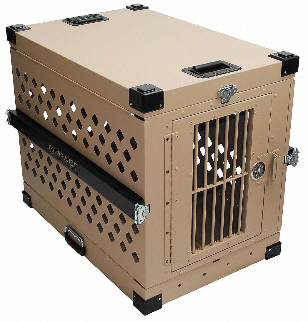 Lrg Collapsible Dog Crate, 34x22x26H, Alum