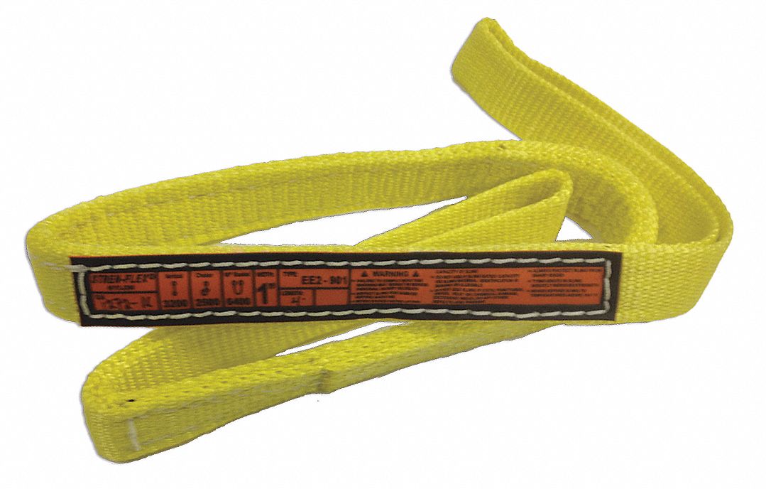 Web Sling, Eye & Eye, 4 ft L, 6100 lb Cap