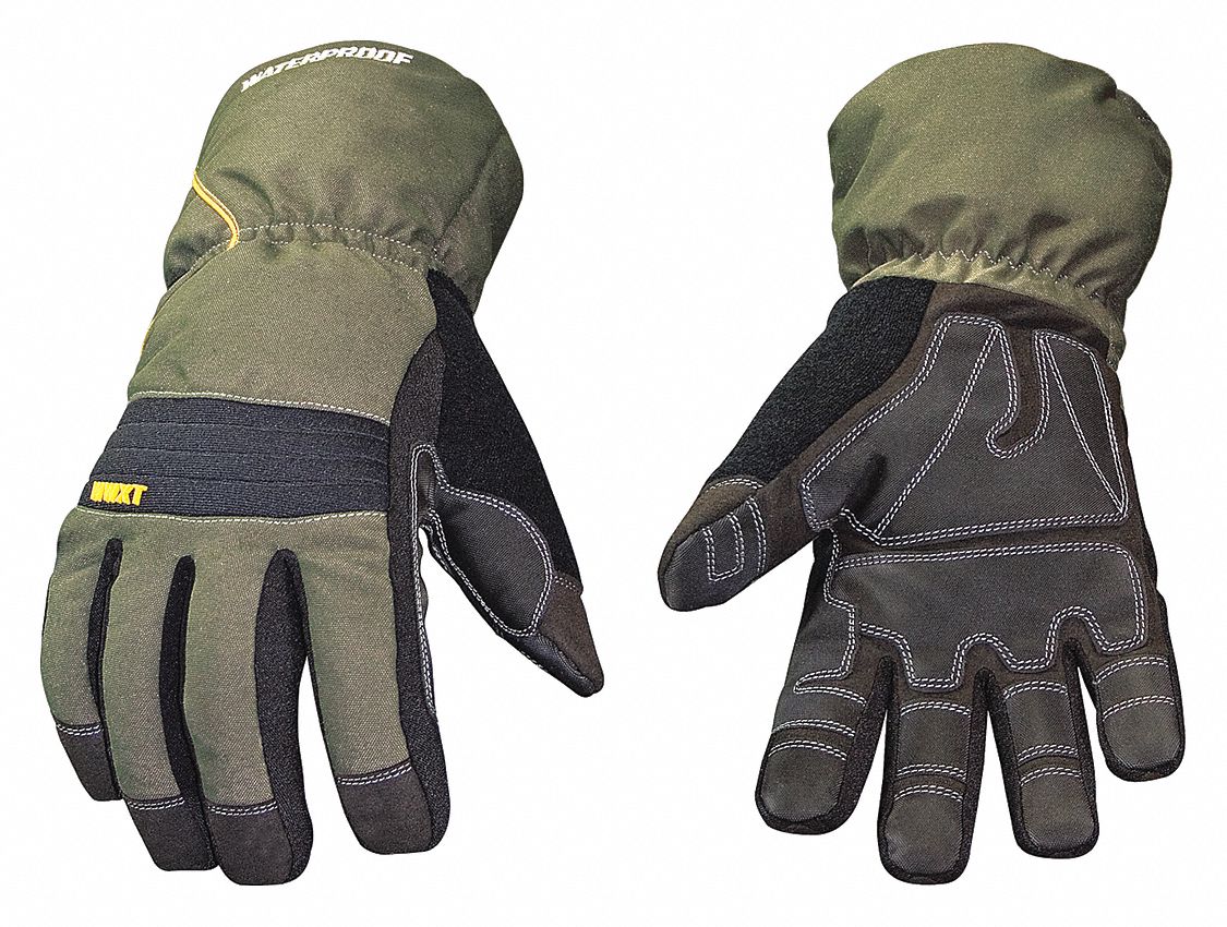 Cold Protection Gloves, 2XL, Gray/Green, Pr