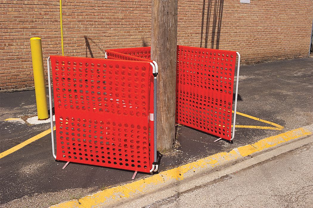 Barrier System, Orange, 48 x 4 x 48 In