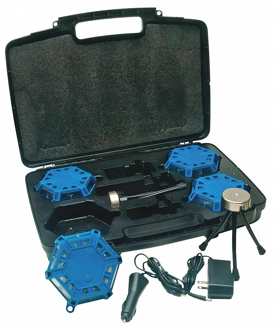 Super Road Flare, Blue LEDS, 4 Pk Kit
