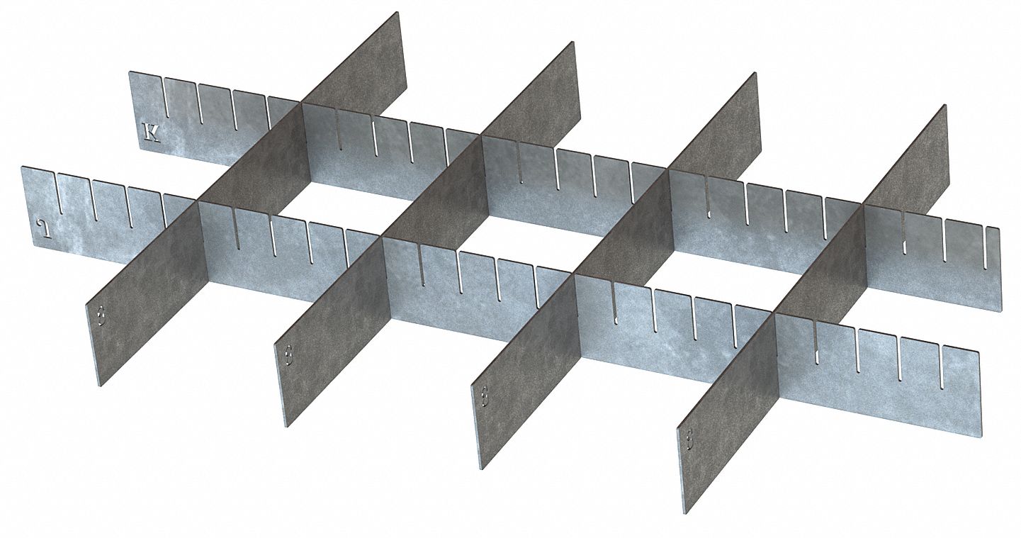 Drawer Divider Set, Galv, For 26X201, 6 Pc