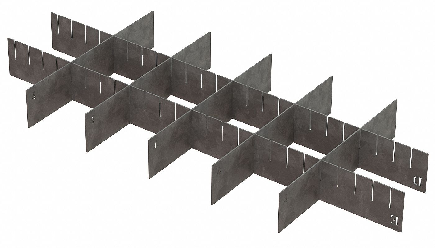 Drawer Divider Set, SS, For 26X198, 7 Pc
