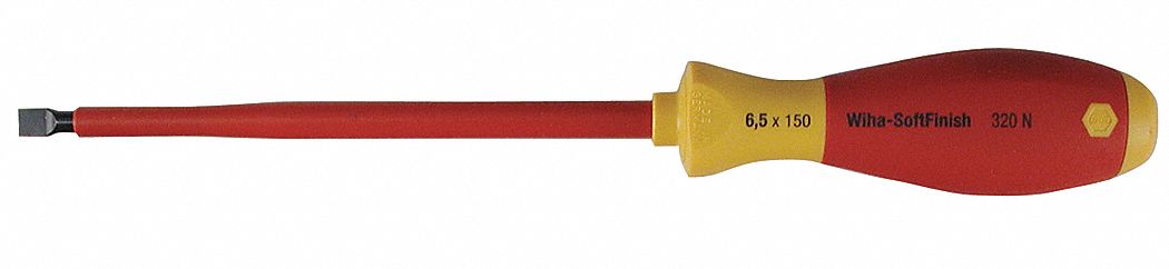 Insulated Screwdriver, Slotted, 1/8 x 4 In