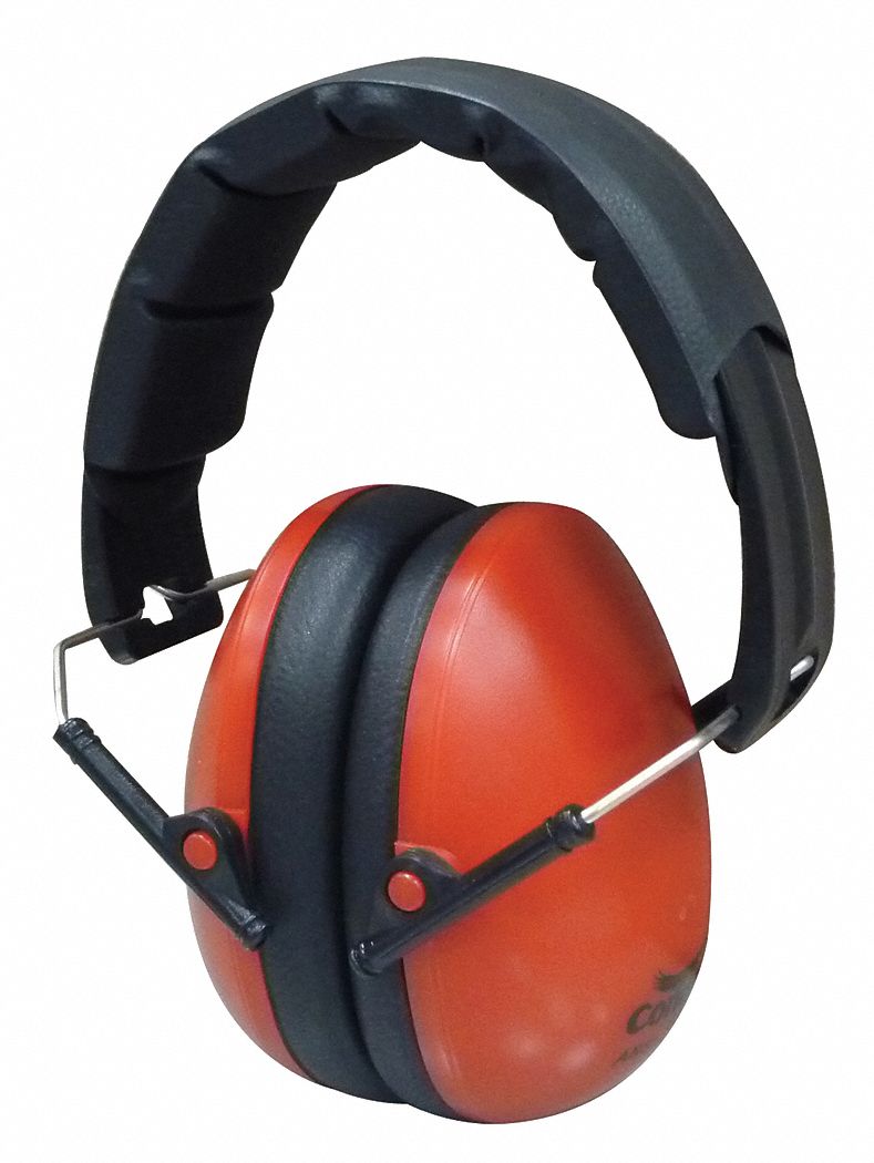 Ear Muffs, Foldable, Red, 27dB
