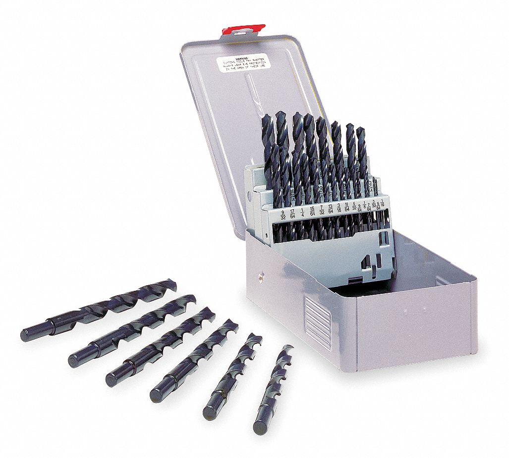 Jobber Drill Set, 3/8 Shank, 29 PC, HSS