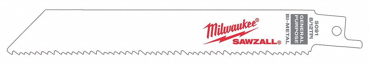 Reciprocating Saw Blade, 6 In. L, PK 5