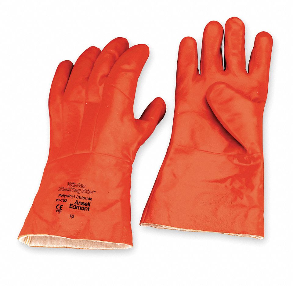 Cold Protection Gloves, PVC, L, Tan, PR