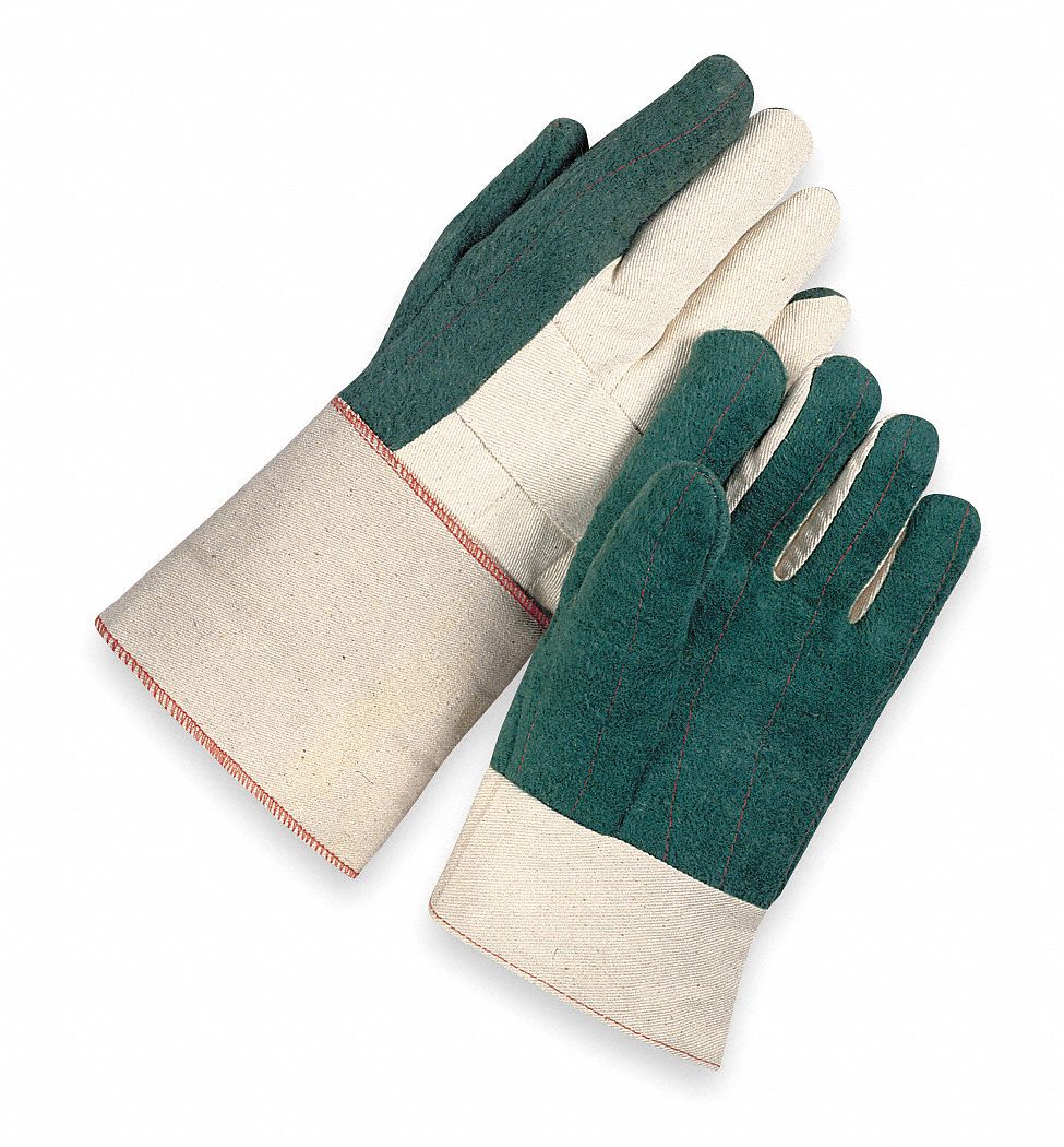 Heat Resistant Gloves, Green, L, Cotton, PR