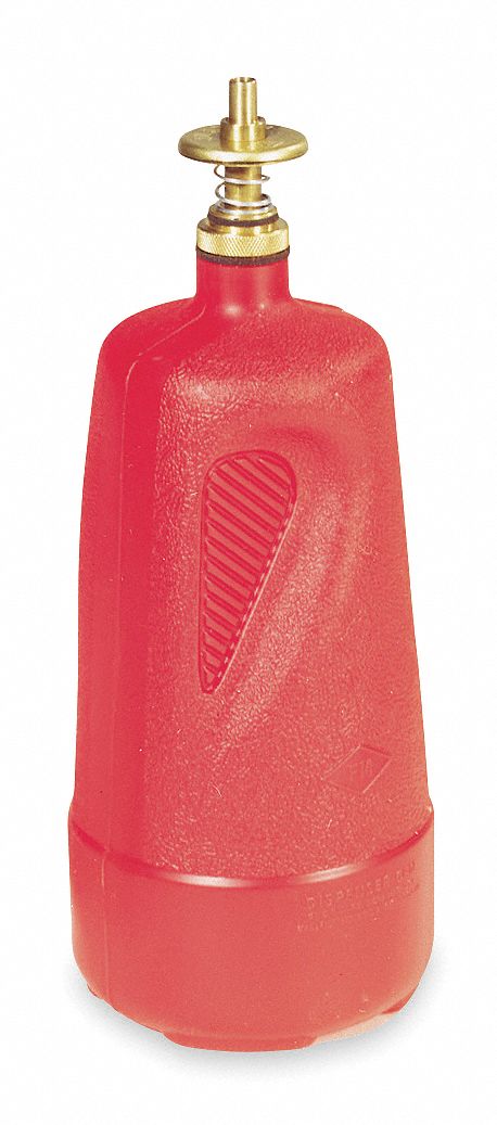 Dispensing Bottle, 1 Qt., Red, Polyethylene