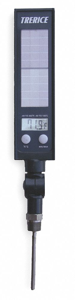Digital Solar Powered Thermometer, Blue