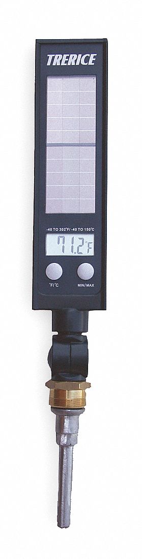 Digital Solar Powered Thermometer, Blue