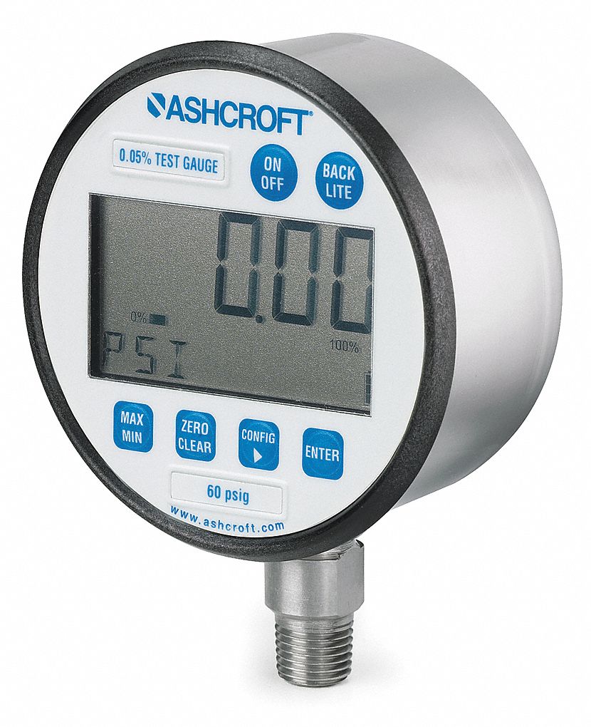 Digital Pressure Gauge, Size 3 In, 60 PSI