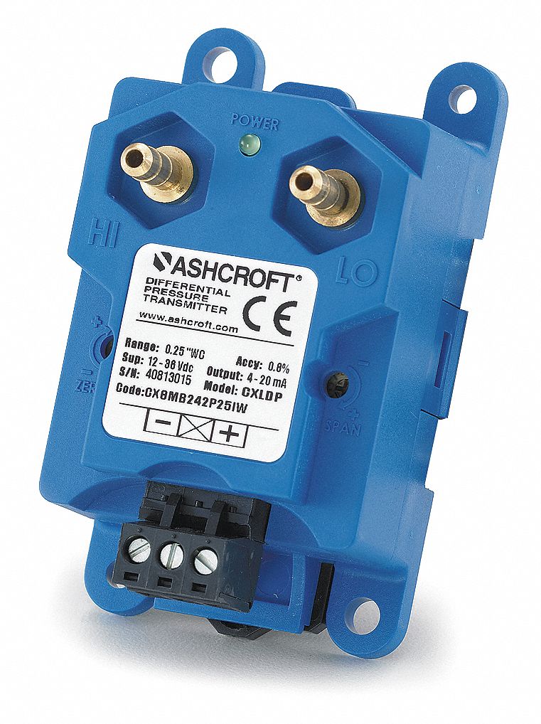 Pressure Transducer, -0.25to 0to 0.25InWC