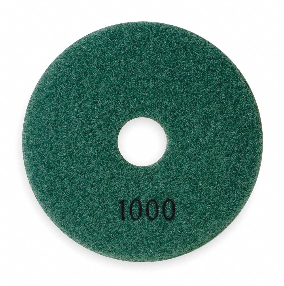 Polishing Pad, Dark Green 1000 Grit, 4 In