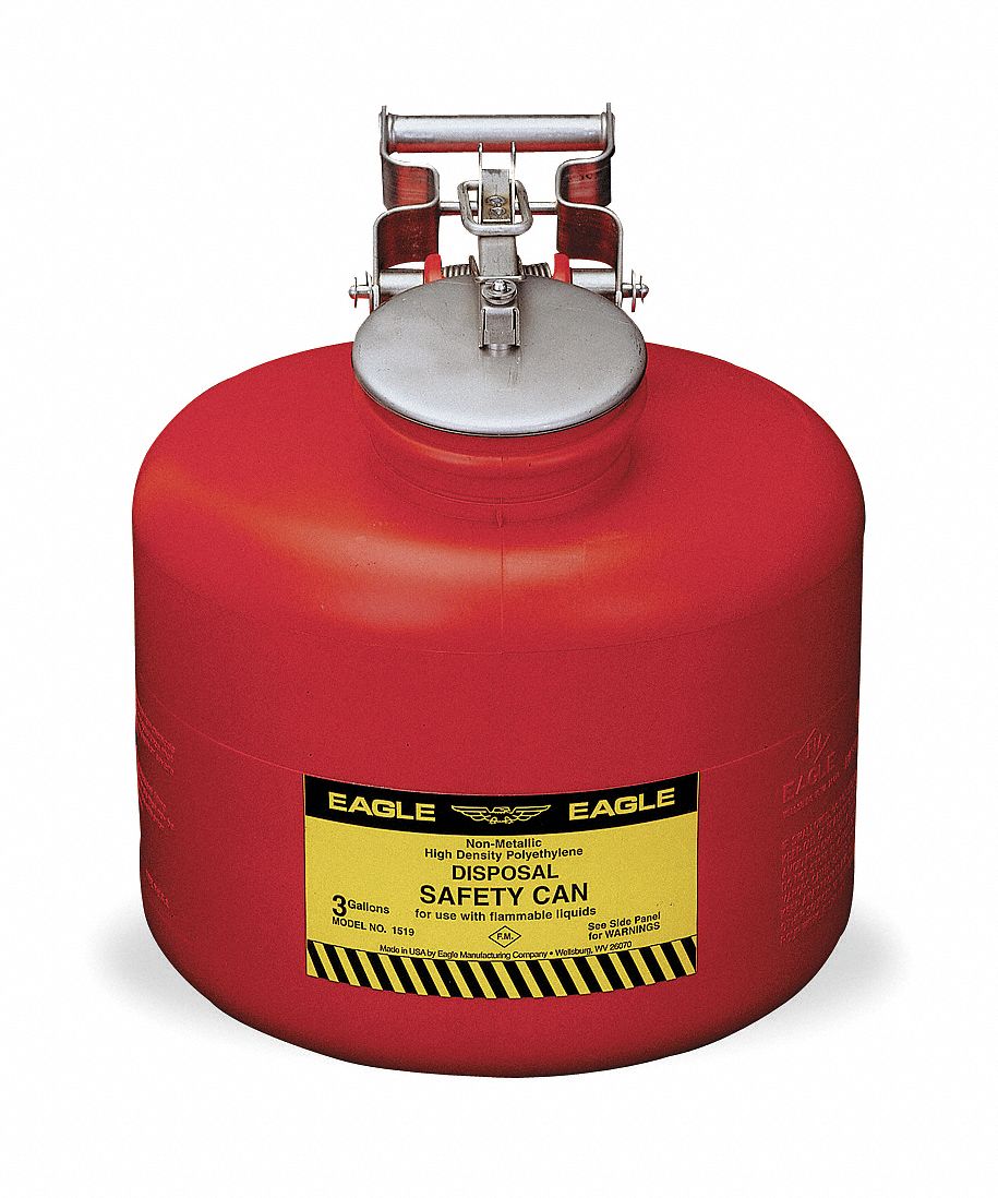 Disposal Can, 3 Gal., Red, Polyethylene