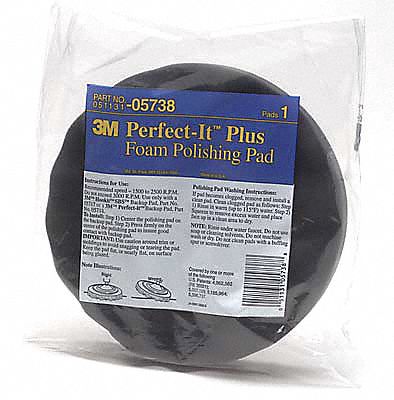 Polishing Pad, Waffle Face, 8In, Foam, PK6