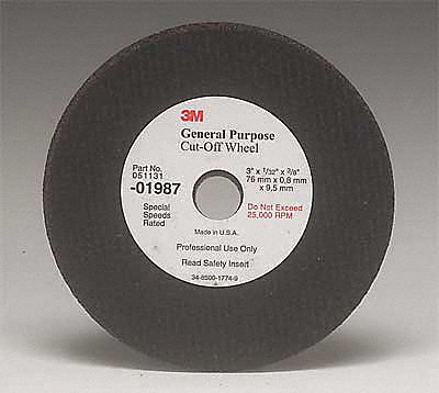 Abrsv Cut Whl, 3In D, 0.031In T, Pk 50