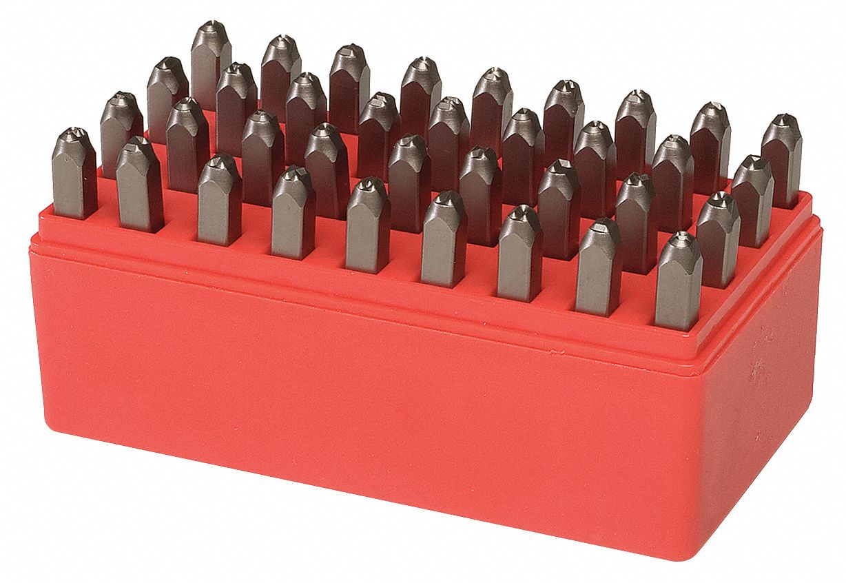 Letter and Number Set, 1/8 In. H , Steel