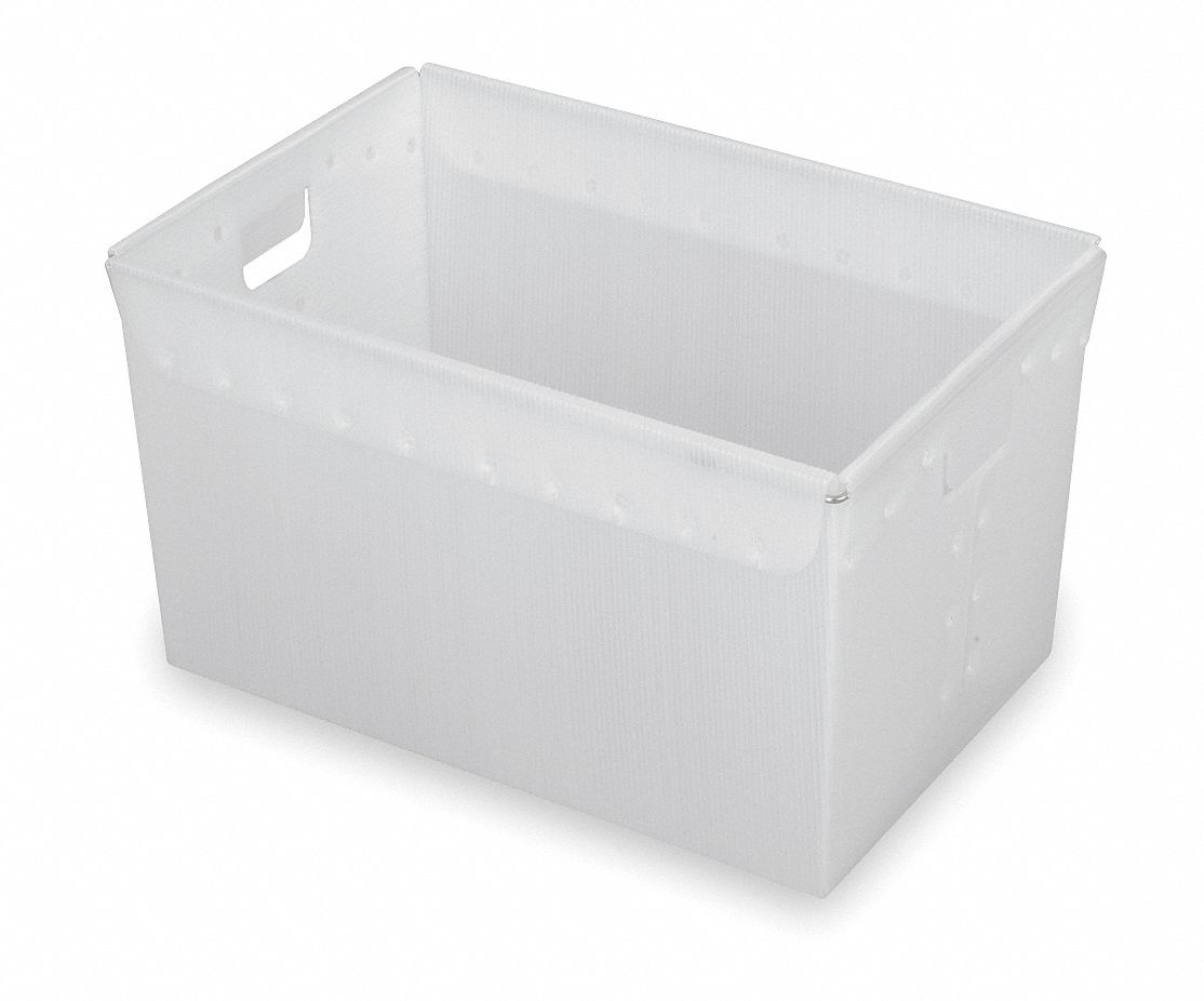 Nestable Tote, L 23 5/8, Natural, PK3