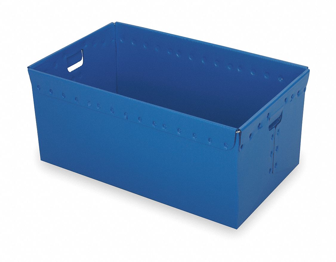 Nestable Tote, L 30 5/8, Blue, PK 3