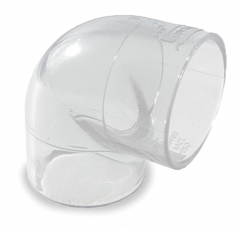 Elbow, 90 Deg, 2 In, Solvent, PVC, Clear
