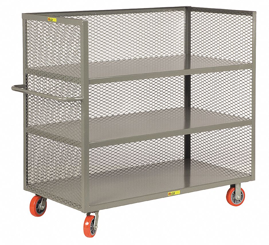 Stock Cart With 3-Sides, 66 In. L, Metal