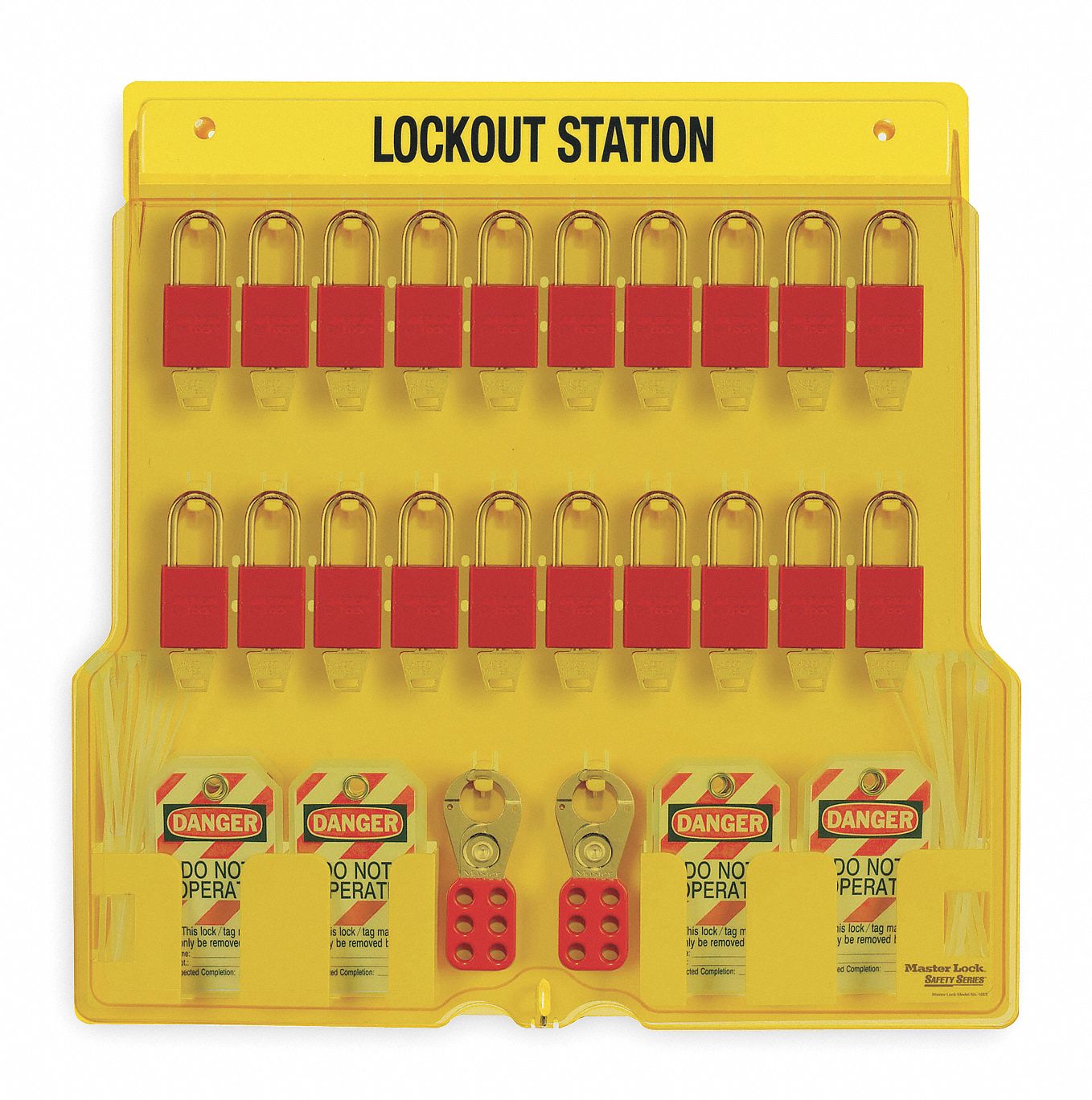 Lockout Station, Filled, 20 Padlocks