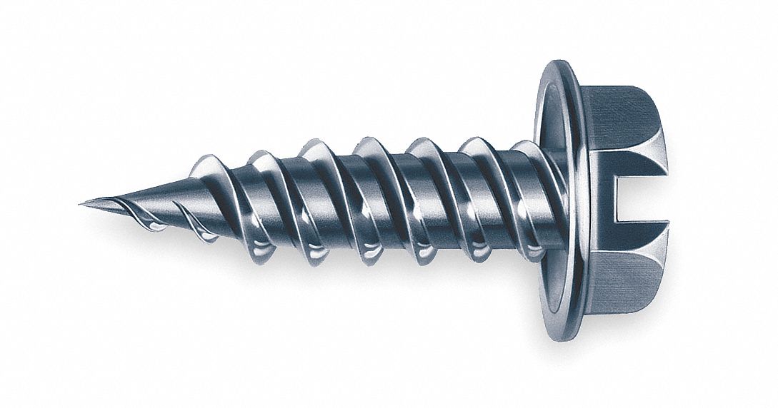 Self-Piercing Screw, #8x2, PK 250, Slot/Hex